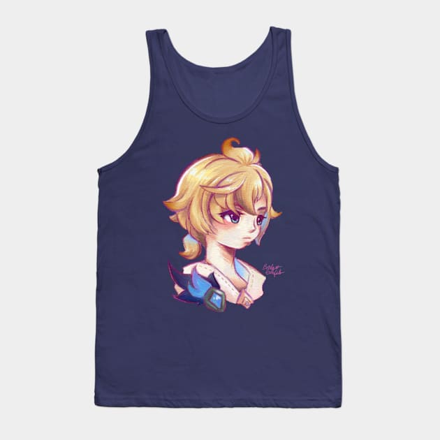 Mika - Genshin Impact Fanart - Watercolor Texture Tank Top by BonBonBunny